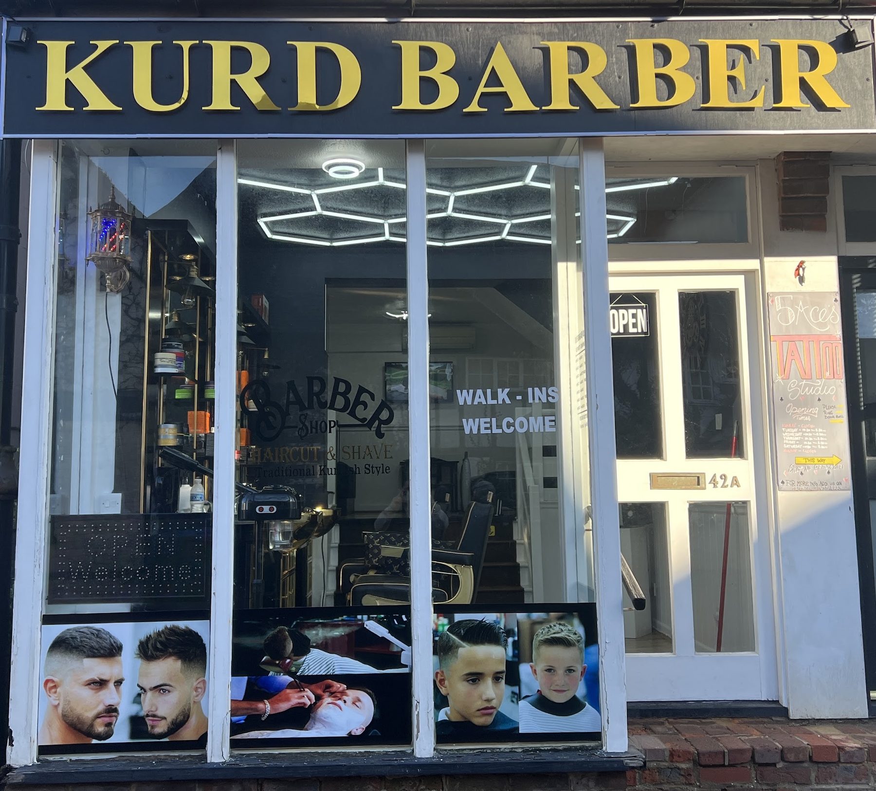 The shopfront on Lower Street, Kurd Barber Pulborough